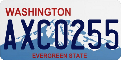 WA license plate AXC0255