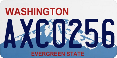 WA license plate AXC0256