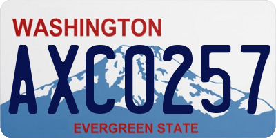 WA license plate AXC0257