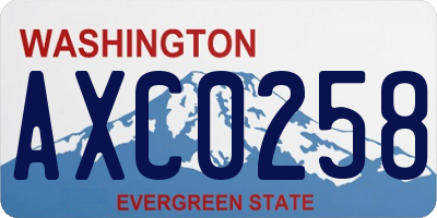 WA license plate AXC0258