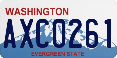 WA license plate AXC0261