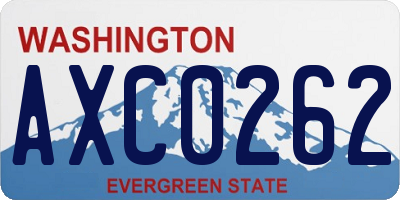 WA license plate AXC0262