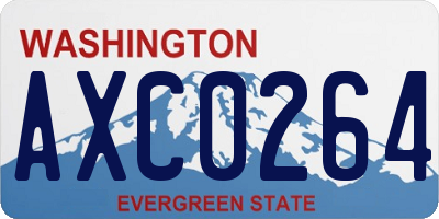 WA license plate AXC0264