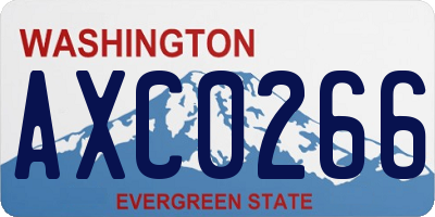 WA license plate AXC0266