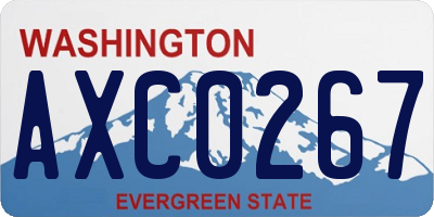 WA license plate AXC0267