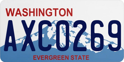 WA license plate AXC0269