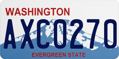 WA license plate AXC0270