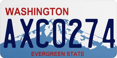 WA license plate AXC0274