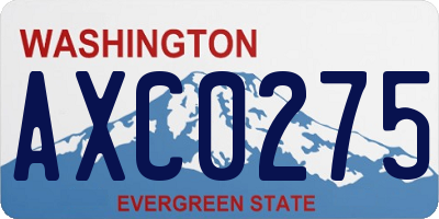WA license plate AXC0275