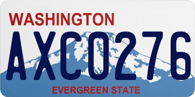 WA license plate AXC0276