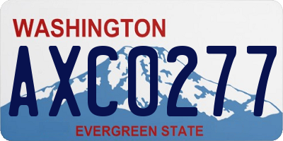 WA license plate AXC0277