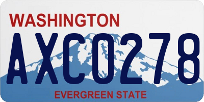 WA license plate AXC0278