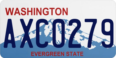 WA license plate AXC0279