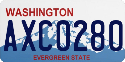 WA license plate AXC0280