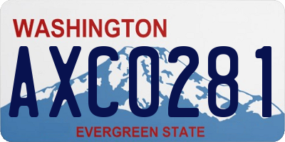 WA license plate AXC0281