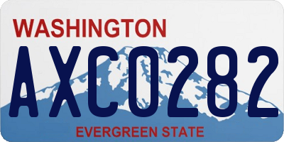 WA license plate AXC0282