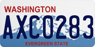WA license plate AXC0283