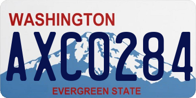 WA license plate AXC0284