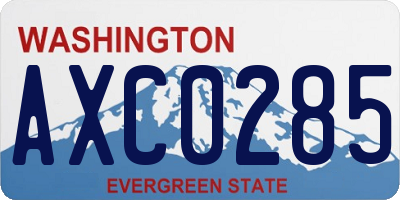 WA license plate AXC0285