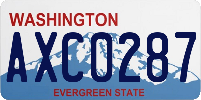 WA license plate AXC0287