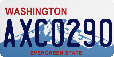WA license plate AXC0290