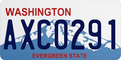 WA license plate AXC0291