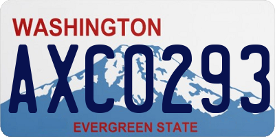 WA license plate AXC0293