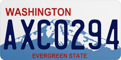 WA license plate AXC0294