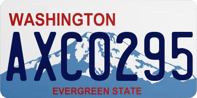 WA license plate AXC0295