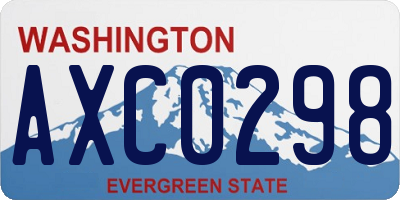 WA license plate AXC0298