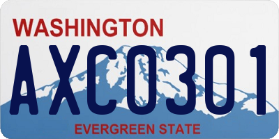 WA license plate AXC0301
