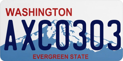 WA license plate AXC0303