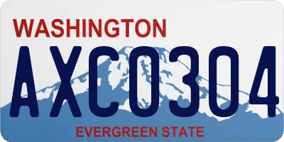 WA license plate AXC0304