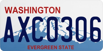 WA license plate AXC0306