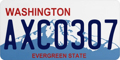 WA license plate AXC0307