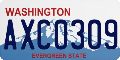 WA license plate AXC0309