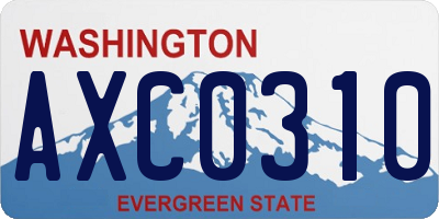 WA license plate AXC0310