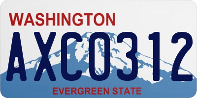 WA license plate AXC0312