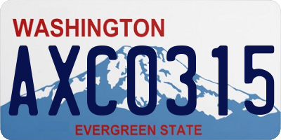 WA license plate AXC0315