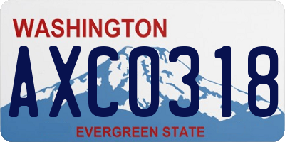 WA license plate AXC0318