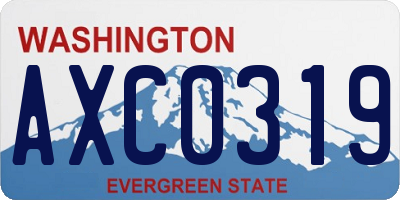 WA license plate AXC0319
