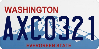 WA license plate AXC0321