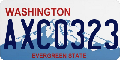 WA license plate AXC0323
