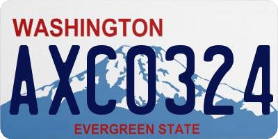 WA license plate AXC0324