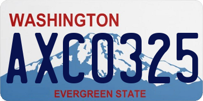 WA license plate AXC0325