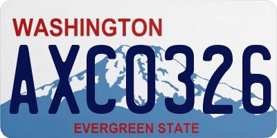 WA license plate AXC0326