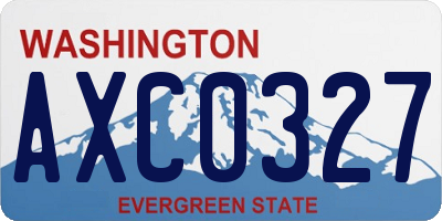 WA license plate AXC0327