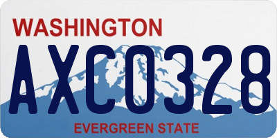 WA license plate AXC0328