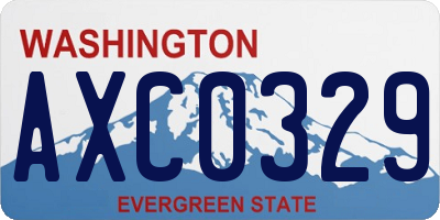 WA license plate AXC0329