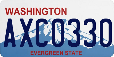 WA license plate AXC0330